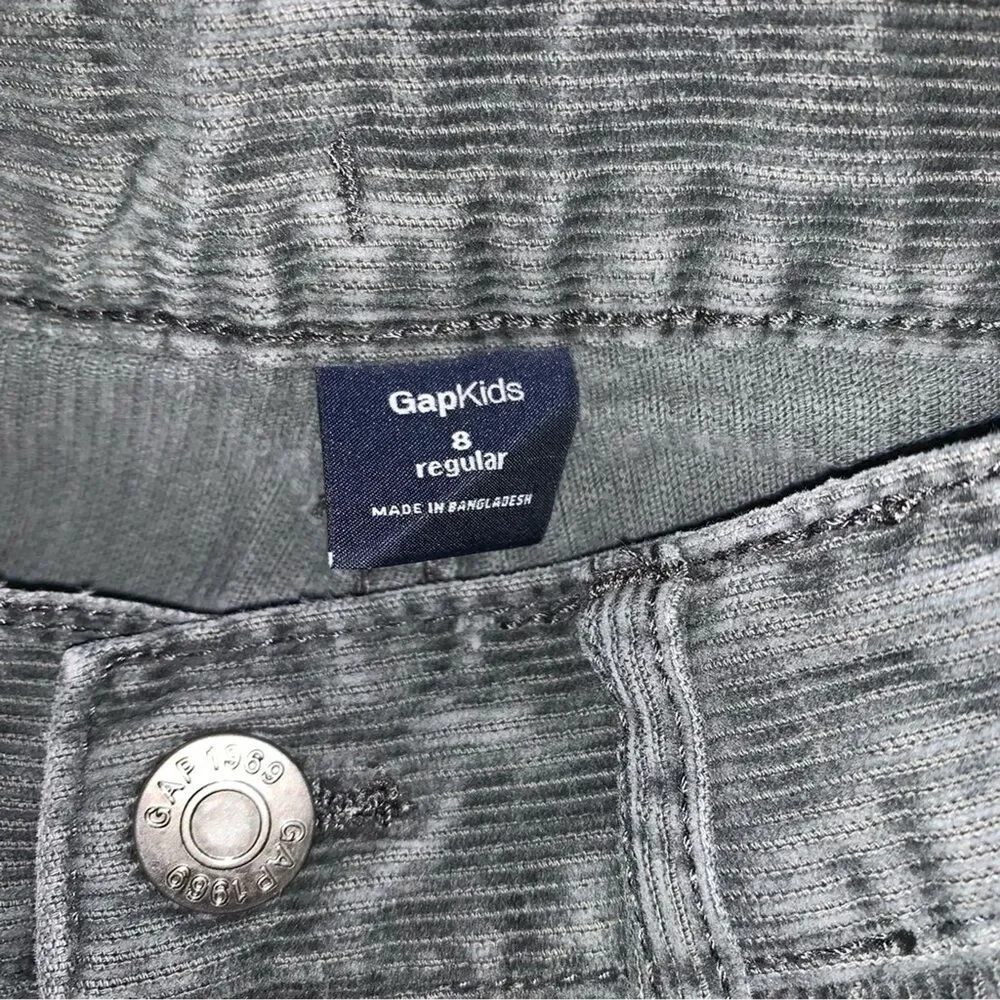GAP Corduroy Gray Pants Boy’s 8 Jeans Preppy Comfortable School Play Pictures